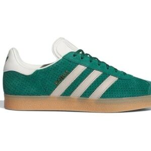 Adidas Gazelle Green and White Sneakers